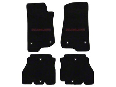 Lloyd All-Weather Carpet Front and Rear Floor Mats with Red and Black Rubicon Logo; Black (18-23 Jeep Wrangler JL 4-Door, Excluding 4xe)