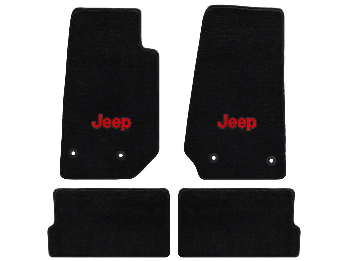 Lloyd Jeep Wrangler All-Weather Carpet Front and Rear Floor Mats with Red  Jeep Letters; Black JW7KR (14-18 Jeep Wrangler JK 4-Door) - Free Shipping