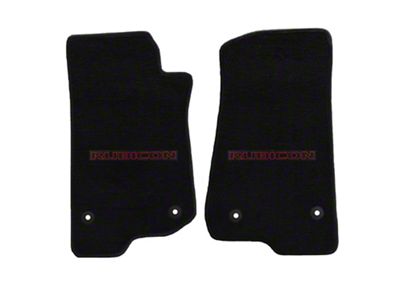 Lloyd All-Weather Carpet Front Floor Mats with Red and Black Rubicon Logo; Black (18-23 Jeep Wrangler JL)