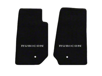 Lloyd All-Weather Carpet Front Floor Mats with Silver and Black Rubicon Logo; Black (07-13 Jeep Wrangler JK)