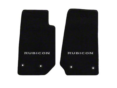 Lloyd All-Weather Carpet Front Floor Mats with Silver and Black Rubicon Logo; Black (14-18 Jeep Wrangler JK)