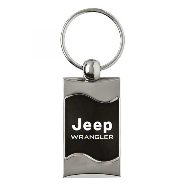 Jeep Wrangler Wrangler Rectangular Wave Key Fob; Black