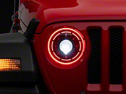 Oracle Oculus Bi-LED Projector Headlights with ColorSHIFT Halo; Black Housing; Clear Lens; BC1 Bluetooth Controller (18-24 Jeep Wrangler JL)