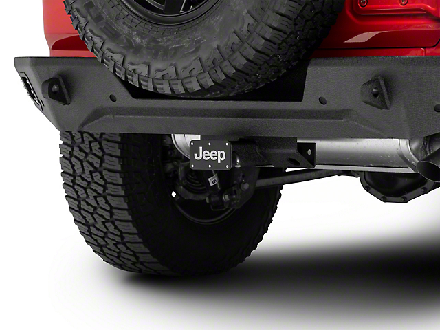 Jeep Class III Hitch Cover; Rugged Black (Universal; Some Adaptation May Be Required)