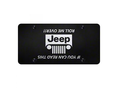 Jeep Grille Roll License Plate; Black (Universal; Some Adaptation May Be Required)
