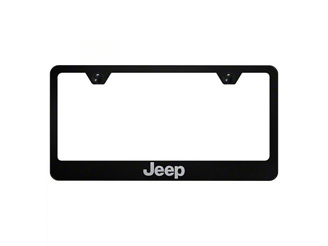 Jeep License Plate Frame; Black (Universal; Some Adaptation May Be Required)