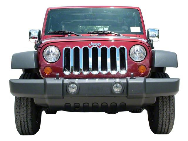 Upper Grille Overlay; Chrome (07-18 Jeep Wrangler JK)