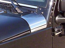 Upper Hood Accent Trim; Stainless Steel (07-18 Jeep Wrangler JK 4-Door)