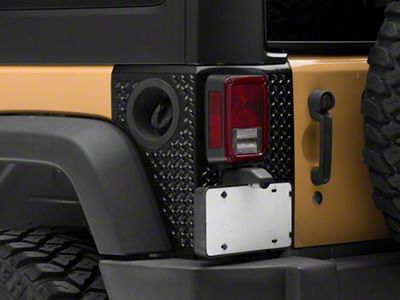 RedRock Plastic Rear Quarter Panel Body Armor Kit; Black (07-18 Jeep Wrangler JK 4-Door)