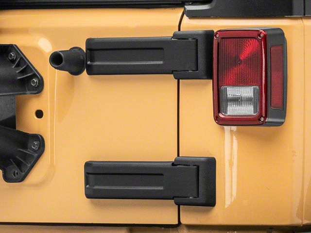OPR Tailgate Hinge Covers; Black (07-18 Jeep Wrangler JK)