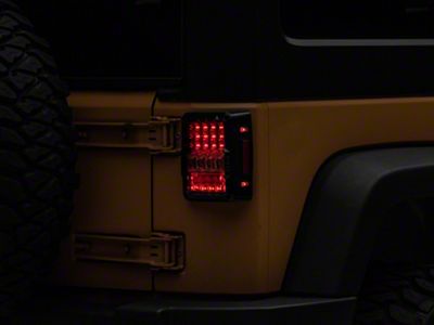 Raxiom Axial Series Lux LED Tail Lights; Black Housing; Clear Lens (07-18 Jeep Wrangler JK)