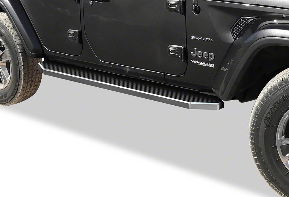 Jeep Wrangler H-Style Running Boards; Polished (18-23 Jeep Wrangler JL ...