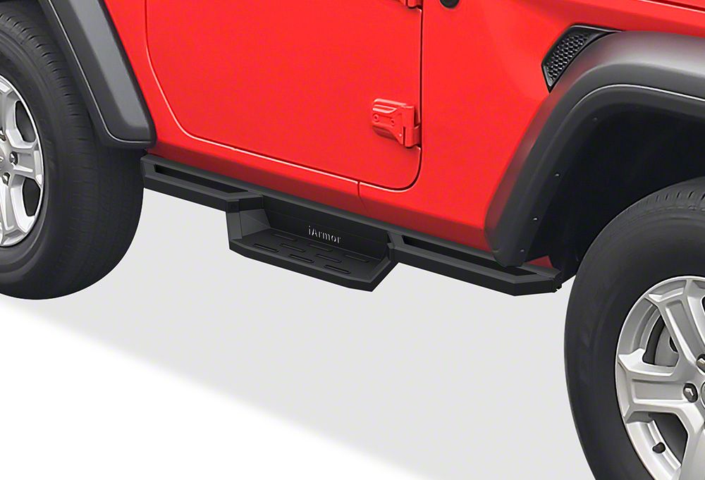 Jeep Wrangler Square Tube Drop Style Nerf Side Step Bars; Matte Black ...