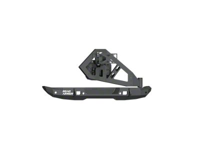 Road Armor Stealth Mid-Width Rear Bumper with Tire Carrier Assembly; Textured Black (18-24 Jeep Wrangler JL)