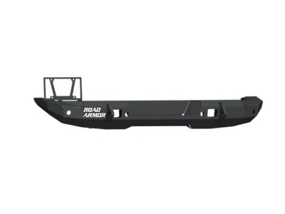 Road Armor Stealth Mid-Width Rear Bumper with Tire Carrier Hole; Textured Black (18-24 Jeep Wrangler JL)