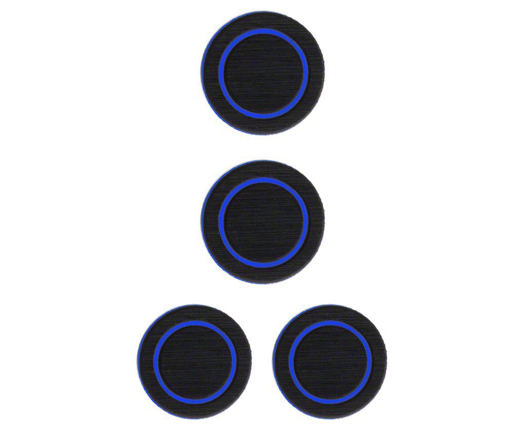 Interior Cup Holder Foam Inserts; Black/Blue (07-18 Jeep Wrangler JK)