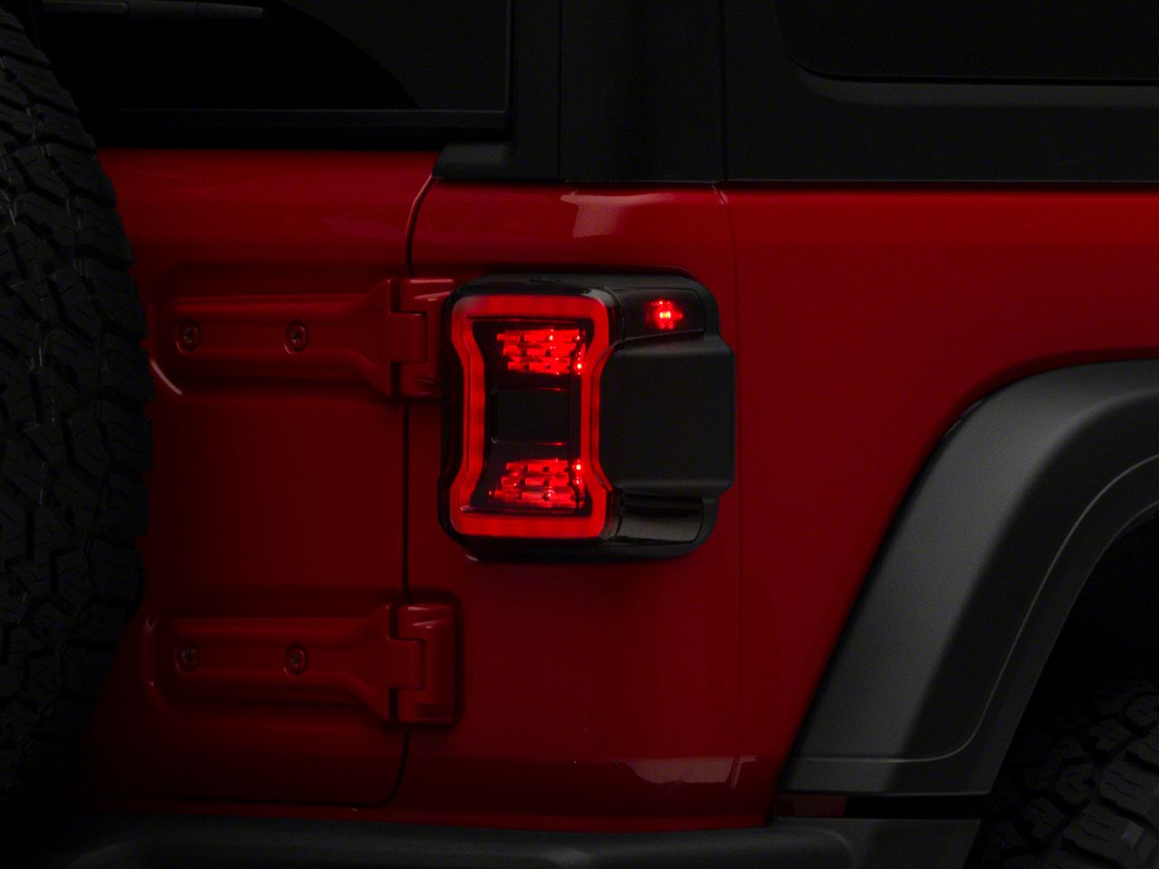 Quake LED Jeep Wrangler Tempest Blackout LED Tail Lights; Black Housing ...