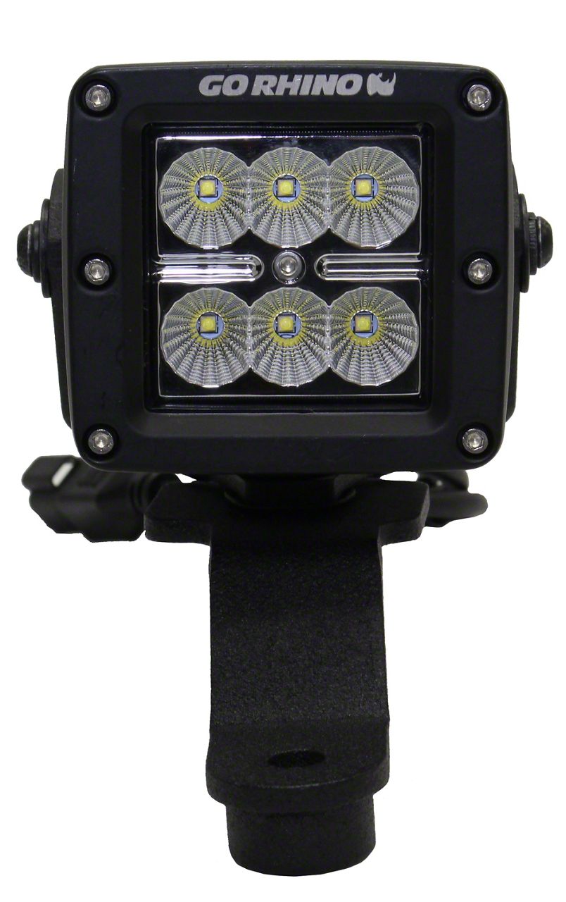 3-Inch Single Cube Light Windshield Cowl Mount; Textured Black (20-23 Jeep Gladiator JT)