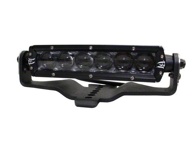 Go Rhino 6-Inch Single Row LED Light Bar Hood Hinge Mount; Textured Black (18-24 Jeep Wrangler JL, Excluding 4xe)