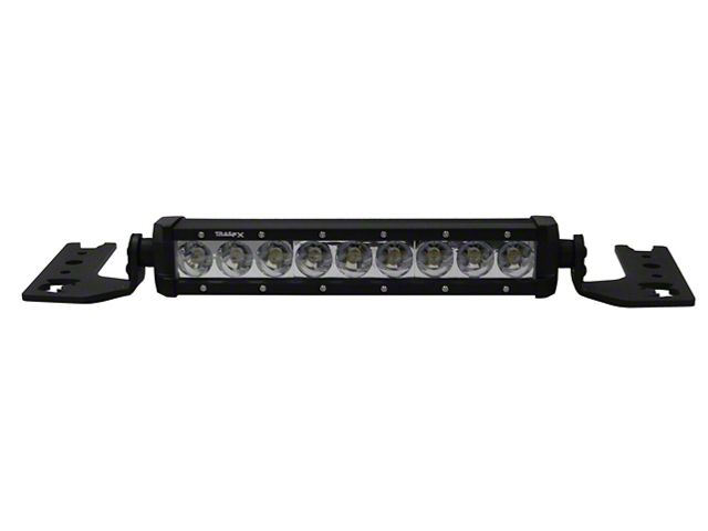 Go Rhino 10-Inch Single Row LED Light Bar Center Hood Mount; Textured Black (18-24 Jeep Wrangler JL, Excluding 4xe)