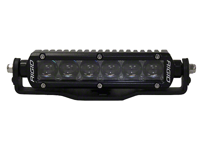 Dual 6-Inch Single Row LED Light Bar Center Hood Mount; Textured Black (20-23 Jeep Gladiator JT)
