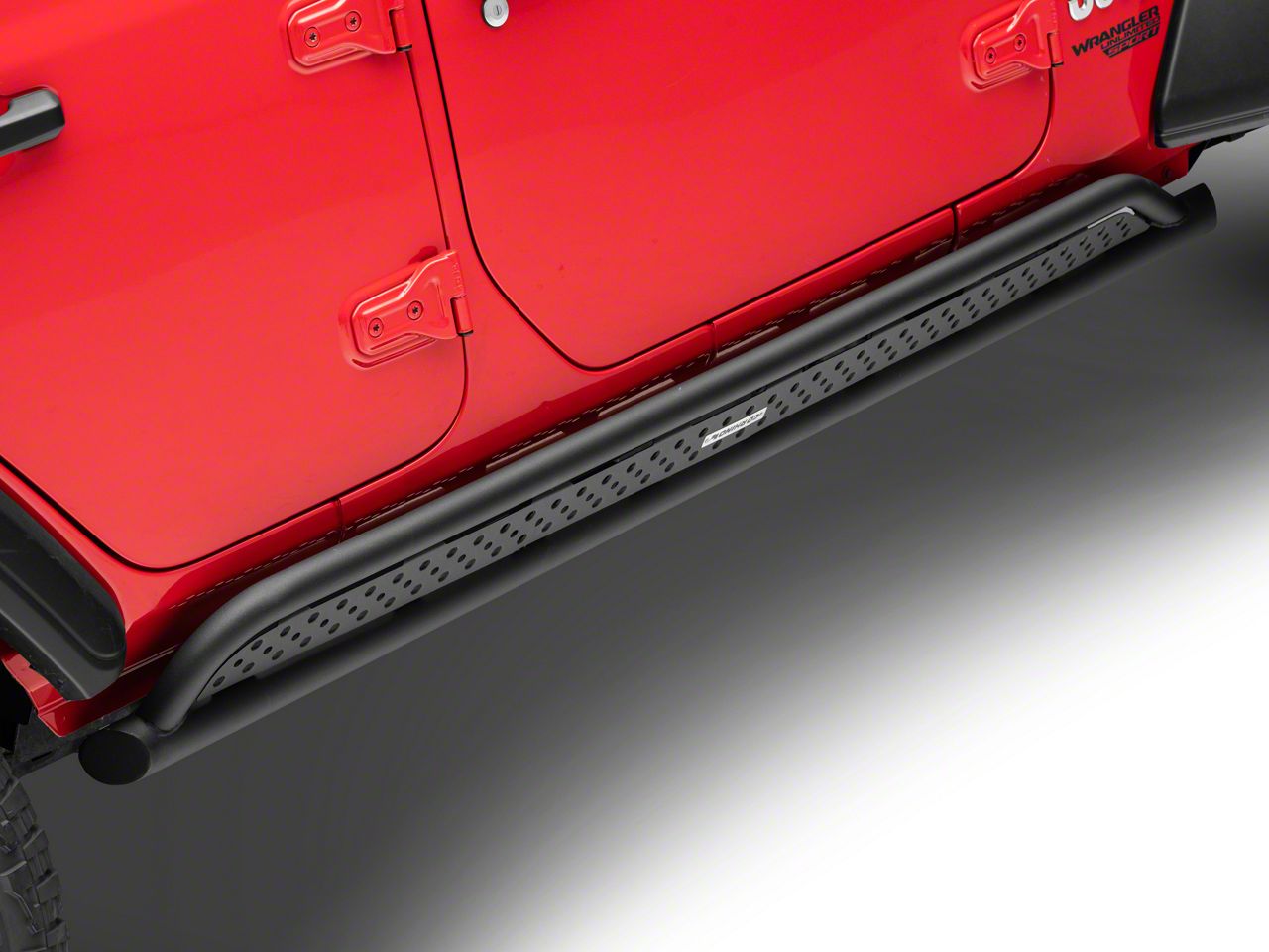 Go Rhino Jeep Wrangler Frame Mounted Steel Rock Sliders; Textured Black FS4506T (1824 Jeep