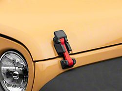 RedRock Replacement Hood Latch Straps; Red (07-18 Jeep Wrangler JK)