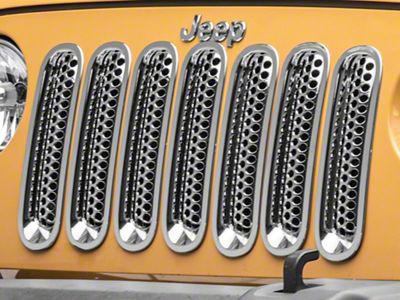 RedRock Grille Inserts; Chrome (07-18 Jeep Wrangler JK)
