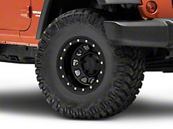 Mammoth D-Window Simulated Beadlock Gloss Black Wheel; 15x10 (07-18 Jeep Wrangler JK)