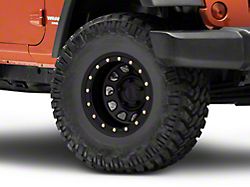 Mammoth D-Window Simulated Beadlock Matte Black Wheel; 15x10 (07-18 Jeep Wrangler JK)