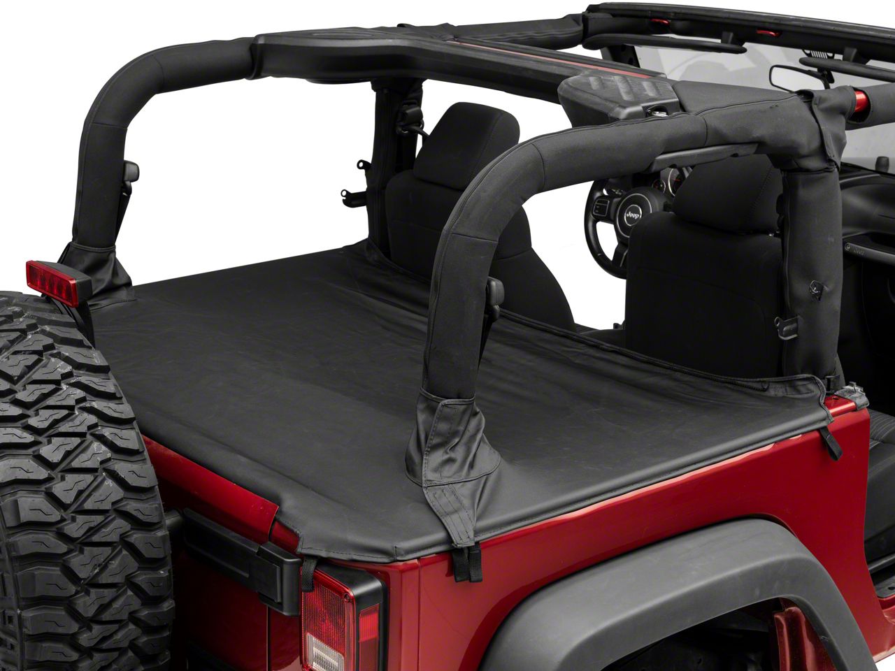 Redrock Jeep Wrangler Tonneau Cover; Black J141999 (07-18 Jeep Wrangler 