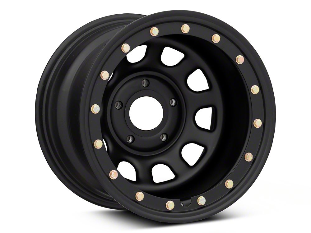 Mammoth D-Window Simulated Beadlock Matte Black Wheel; 15x10 Mammoth D-Window Simulated Beadlock Matte Black Wheel; 15x10