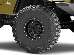 Mammoth D-Window Simulated Beadlock Gloss Black Wheel; 15x8; -19mm Offset (97-06 Jeep Wrangler TJ)