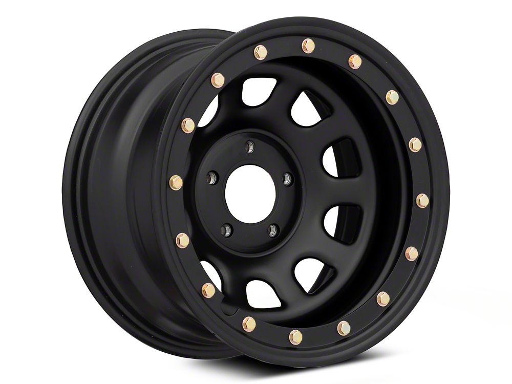 流行に  Mammoth D-Window Simulated Beadlock Matte Black Wheel; 15x8 その他