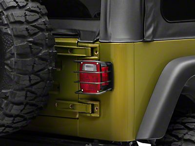 JeepTails Skier Tail Lamp Covers Compatible with Jeep YJ Wrangler Set of 2 Black 