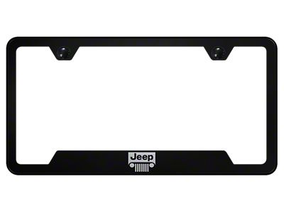 Jeep Grille Laser Etched Cut-Out License Plate Frame (Universal; Some Adaptation May Be Required)