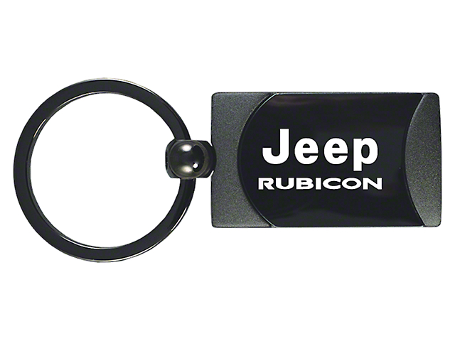 Rubicon Two-Tone Rectangular Key Fob; Gunmetal