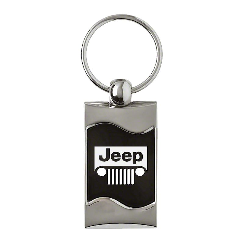 Jeep Wrangler Key Chain; Jeep Grill Rectangular Wave Key Fob