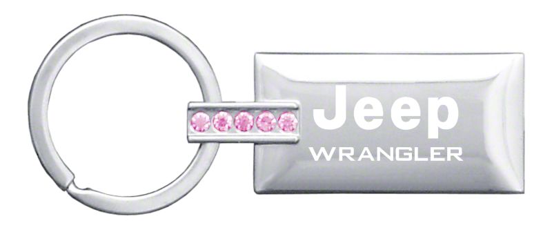 Wrangler Jeweled; Pink; Rectangular Key Fob