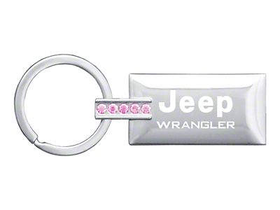 Wrangler Jeweled; Pink; Rectangular Key Fob