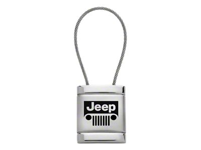 Jeep Grille Satin-Chrome Cable Key Fob