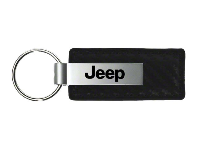 Jeep Carbon Fiber Leather Key Fob