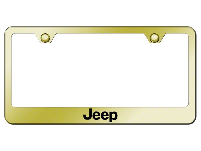 Jeep Laser Etched License Plate Frame; Gold (Universal; Some Adaptation May Be Required)