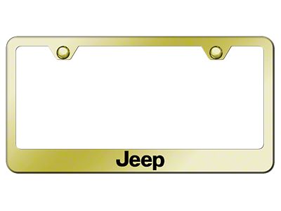 Jeep Laser Etched License Plate Frame; Gold (Universal; Some Adaptation May Be Required)