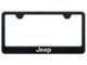 Jeep Laser Etched Stainless Steel License Plate Frame; Rugged Black (Universal; Some Adaptation May Be Required)