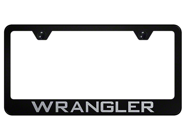Wrangler Laser Etched License Plate Frame (Universal; Some Adaptation May Be Required)