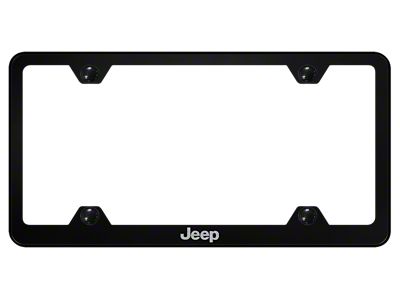 Jeep Laser Etched Wide Body License Plate Frame (Universal; Some Adaptation May Be Required)