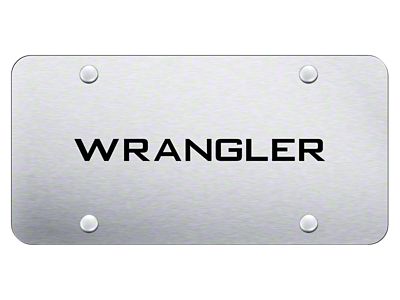 Wrangler Laser Etched License Plate; Brushed (Universal; Some Adaptation May Be Required)