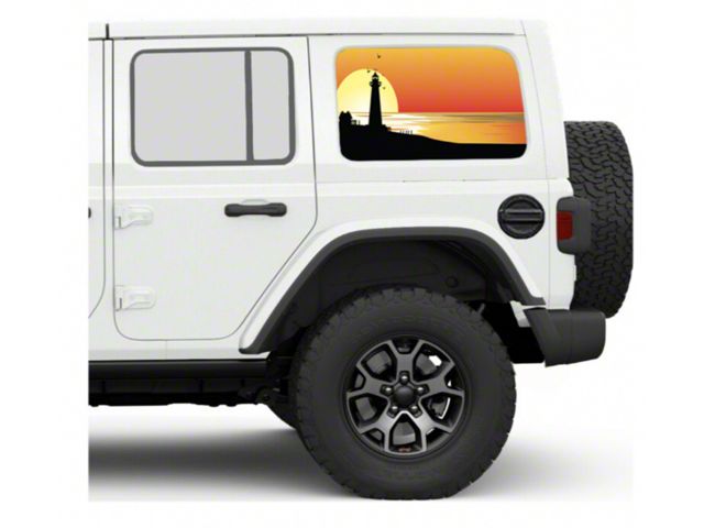 Under The Sun Inserts Hard Top Rear Side Window Decals; Endless Summer (07-24 Jeep Wrangler JK & JL 4-Door)