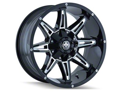 Mayhem Wheels Rampage Black Milled Wheel; 17x9 (07-18 Jeep Wrangler JK)